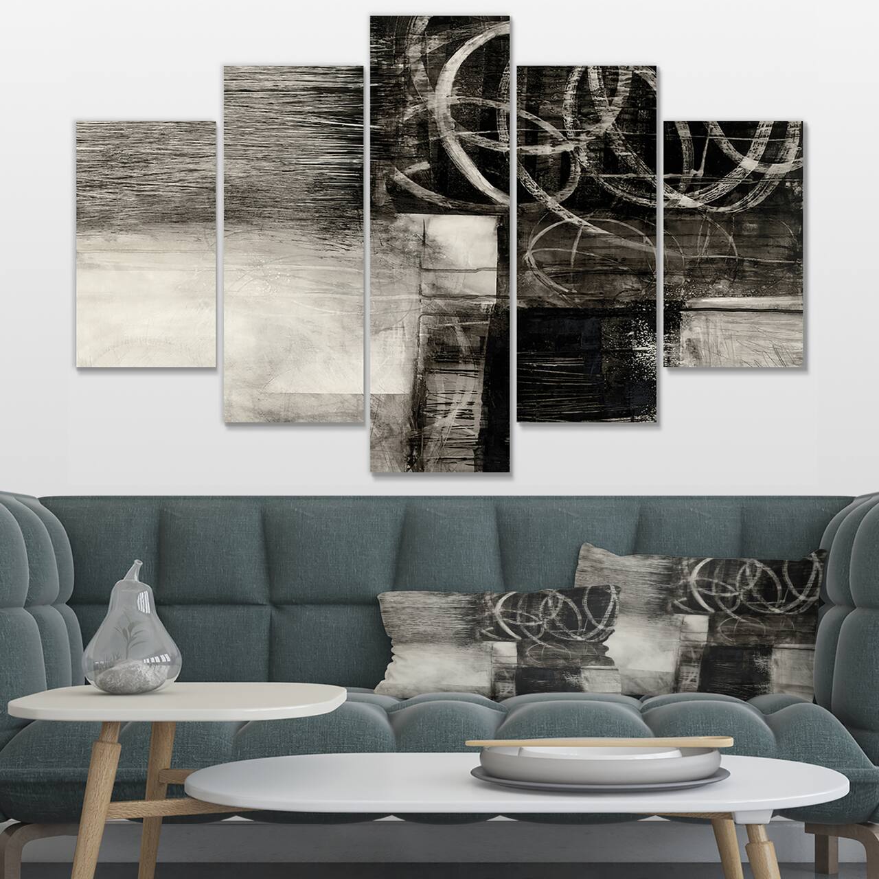 Designart - A Geometric Day I - Mid-Century Modern Gallery-wrapped Canvas